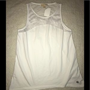 Michael Kors NWT white mesh Tank Sz large
